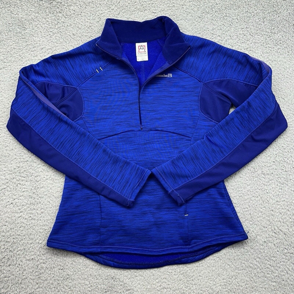 Avalanche Womens Small Blue Fleece 1/2 Zip Wicking Pullover Athletic Thumbholes